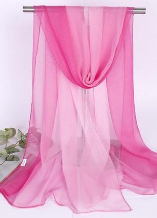 Жіночий шифоновий шарф рожевий -  розмір приблизно 150*48см