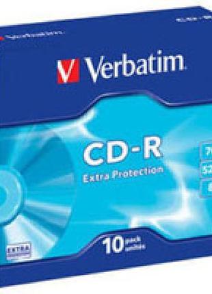 Диск CD Verbatim CD-R 700Mb 52x Slim case 10шт Extra (43415)