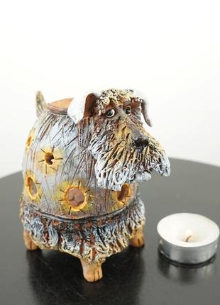 Аромалампа собака керамика для дома