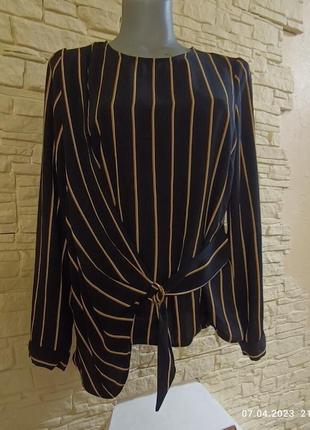 Красива оригінальна жіноча блуза в смужку, розмір 46-48 f&amp;f