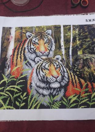 Новая схема для вышивки бисером тигры