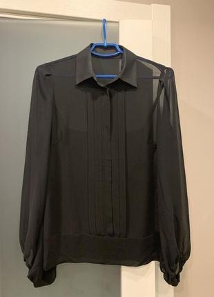 Шифонова прозора блуза, сорочка із широкими рукавами