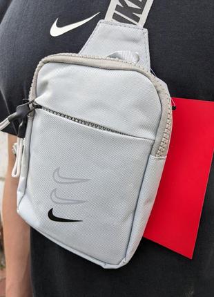 Сумка nike mini bag swoosh, сірий месенджер nike, барсетка най...