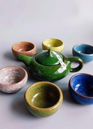 Чайный набор глазированный керамический набор для китайской ча...