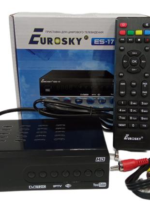 Ефірний цифровий тюнер Eurosky ES-17 IPTV метал DVB-T2 — є гур...
