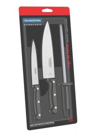Набор ножей Tramontina Ultracorte 3 предмета (2 ножа + мусат) ...