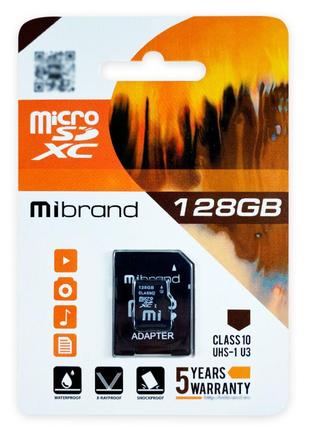 Карта Пам'яті Mibrand MicroSDXC 128gb UHS-1 U3 10 Class&Adapte...