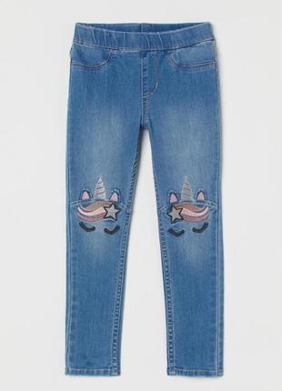 Легенси джинсы лосины для девочки с единорожками летние яркие ...