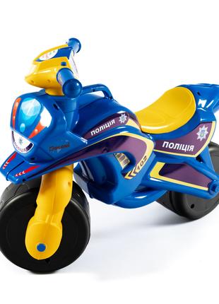 Мотоцикл музичний Doloni синій світло, толокар беговел каталка...