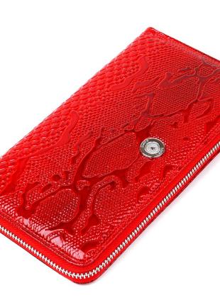 Кошелек-клатч женский karya 17070 кожаный красный