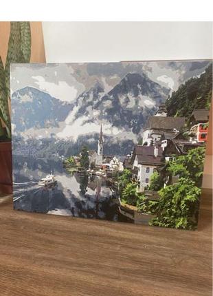 картина акварелью «Швейцарские Альпы»