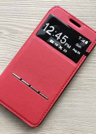 Чехол-книжечка под кожу Samsung Galaxy A3 2015год красный на м...
