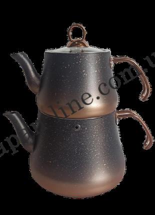 Двухярусный чайник O.M.S. Collection 8200-L bronze ( 1,2 /2,5 ...