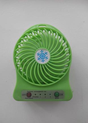 Вентилятор портативный мини аккумуляторный Mini Fan USB настол...