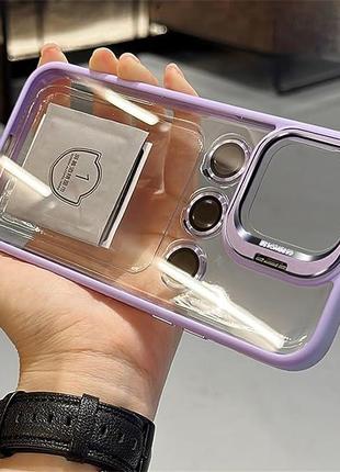 Чохол для iPhone Crystal Case + Glass Camera Purple