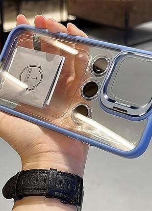 Чохол для iPhone Crystal Case + Glass Camera Light Blue