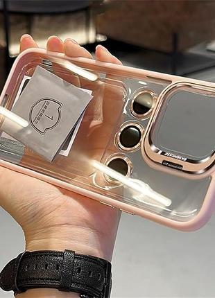 Чохол для iPhone Crystal Case + Glass Camera Pink