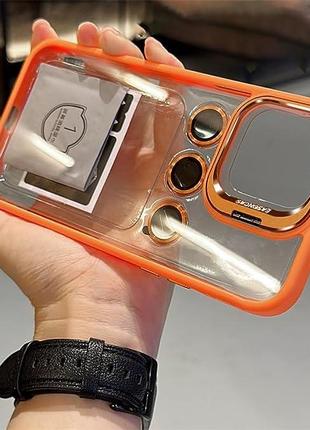 Чохол для iPhone Crystal Case + Glass Camera Orange