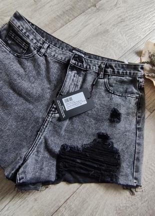Стильные джинсовые шорты, черно-серые, plt. размер 16 (50-52)