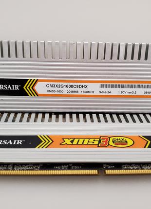 Оперативная память Corsair 4Gb (KIT 2x2GB) DDR3 PC3-12800 CL-9