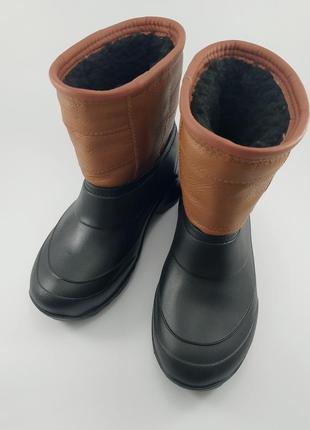 Шкіряні чоловічі зимові чоботи укорочені янтарні 41 -46 р