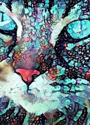 Набор Алмазная мозаика вышивка Взгляд голубоглазого кота на по...