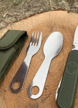 Походный набор столовых приборов (ложка,вилка,нож) для военных...