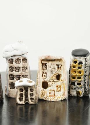 Будиночки з кераміки набір декор міні будиночки