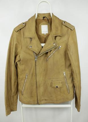 Крутая кожаная куртка casual friday biker jacket in tan leather