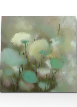 Абстрактная картина с полевыми цветами нежных пастельных цвето...