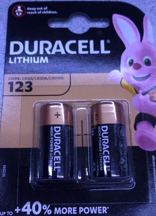Батарейка Duracell Lithium 3V CR123A (2шт)