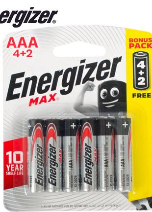 Батарейка ENERGIZER MAX AAA/LR03 (6шт)