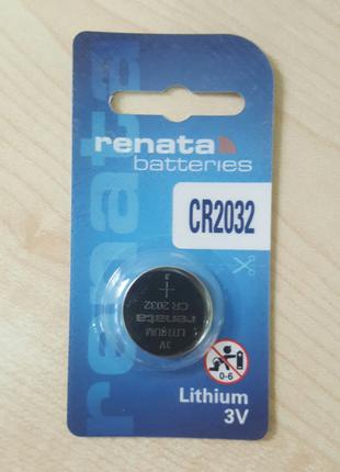 Дисковая батарейка RENATA Lithium Cell 3V CR2032 (235mAH)