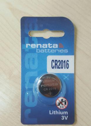 Дисковая батарейка RENATA Lithium Cell 3V CR2016 (80mAH)
