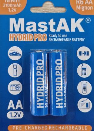 Аккумулятор MastAK AA HR06 1,2V 2100mAh Ni-Mh HYDRID PRO