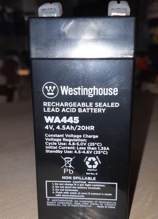 Акумулятор Westinghouse WA445N-T1 AGM 4V4,5Ah (48х48х108)