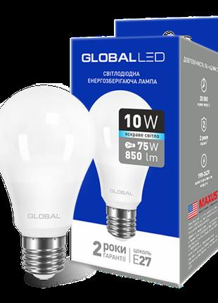 LED лампа GLOBAL A60 10W 220V E27 (яркий свет)
