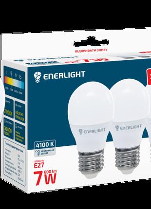 Лампа светодиодная ENERLIGHT G45 7Вт 4100K E27 (3шт)