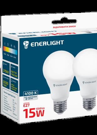 Лампа світлодіодна ENERLIGHT A65 15 Вт 4100 K E27 (3шт)