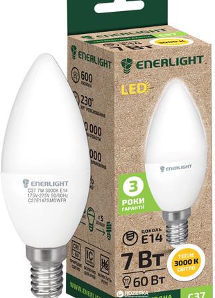 Лампа светодиодная ENERLIGHT С37 7Вт 3000K E14