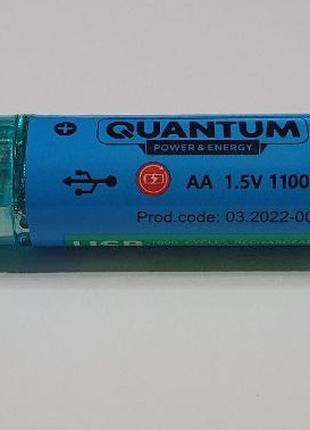Акумулятор літій-іонний Quantum USB AA/R6 1.5V 1100mAh (1шт)