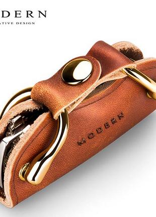 Ключница кожаная, чехол кожаный для ключей Premium Modern 003V...