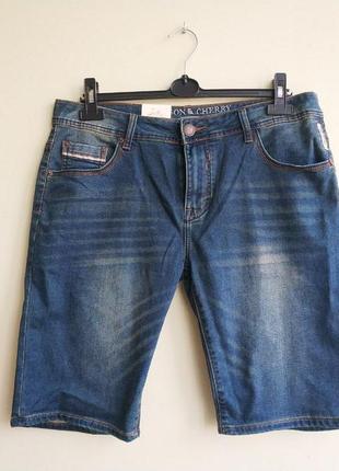 Мужские джинсовые шорты бермуды benson &amp; cherry balek bleu...