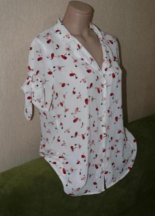 Блузка у фламинго, большой размер