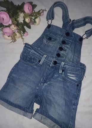 Комбинезон-шорты джинсовый на девочку