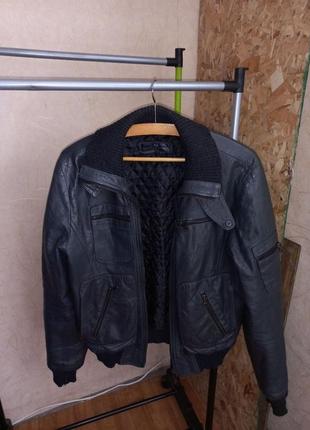 Кожаная куртка, бомбер daniele alessandrini 46-48 размер
