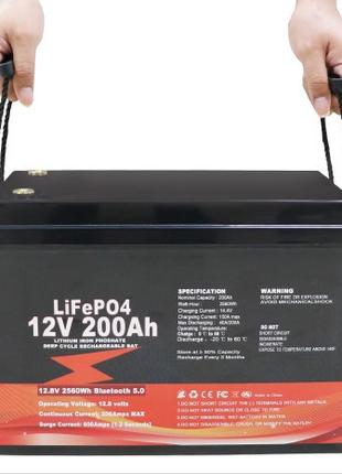 Акумулятор 200AH/12V LiFePO4 версія BMS с Bluetooth для ДБЖ, U...