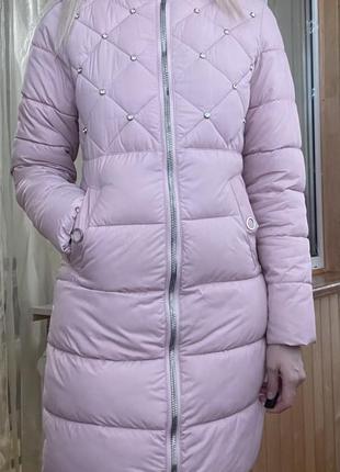 Зимова тепла куртка рожева