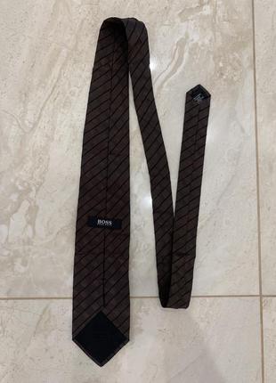 Галстук чоловічий коричневий hugo boss краватка
