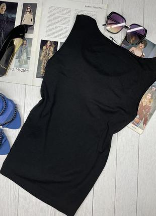 Новая чёрная базовая блуза m блуза трикотажная с шифоновым бантом